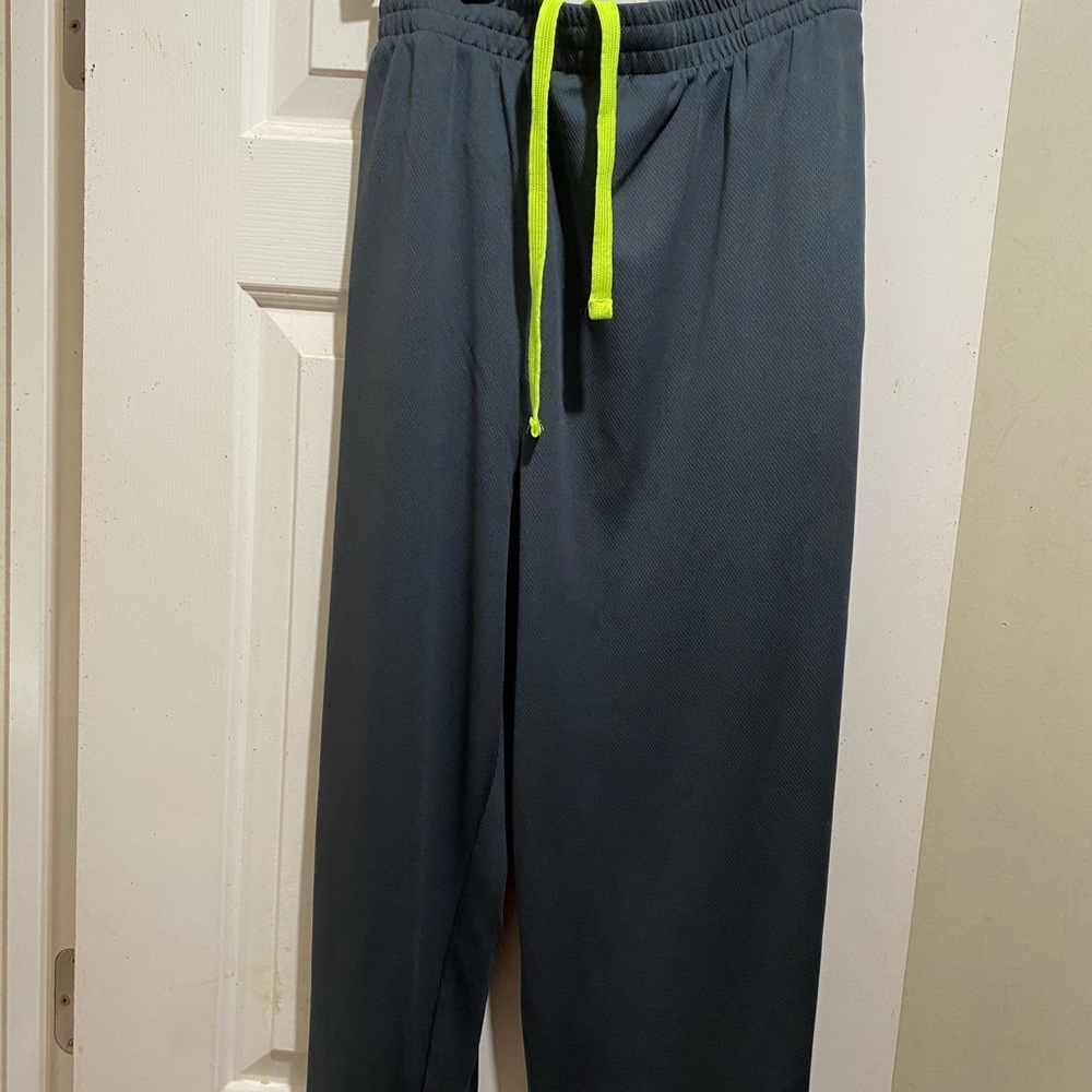 grey and yellow sweats